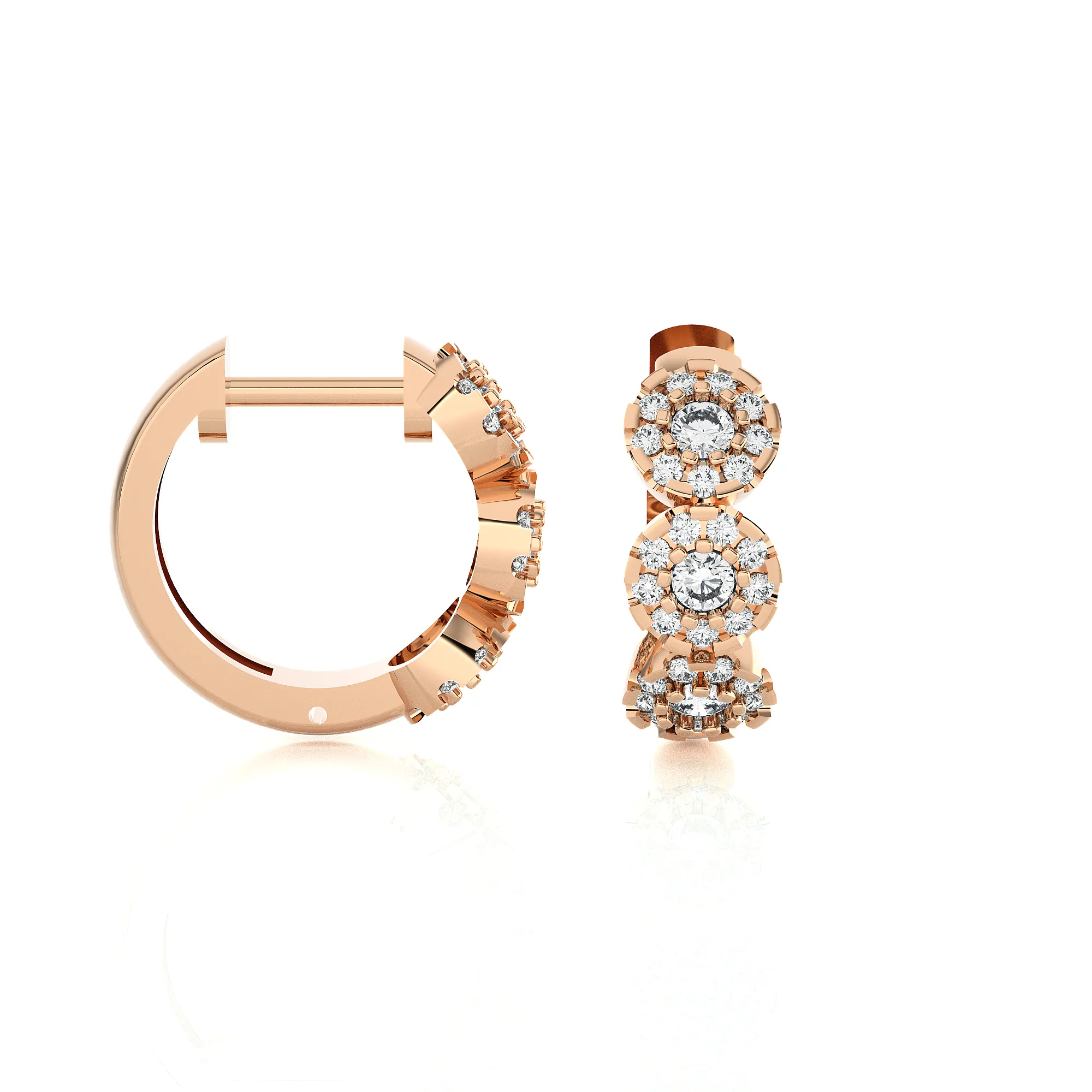 1/2 ctw Round Lab Grown Diamond Huggie Hoop Earrings