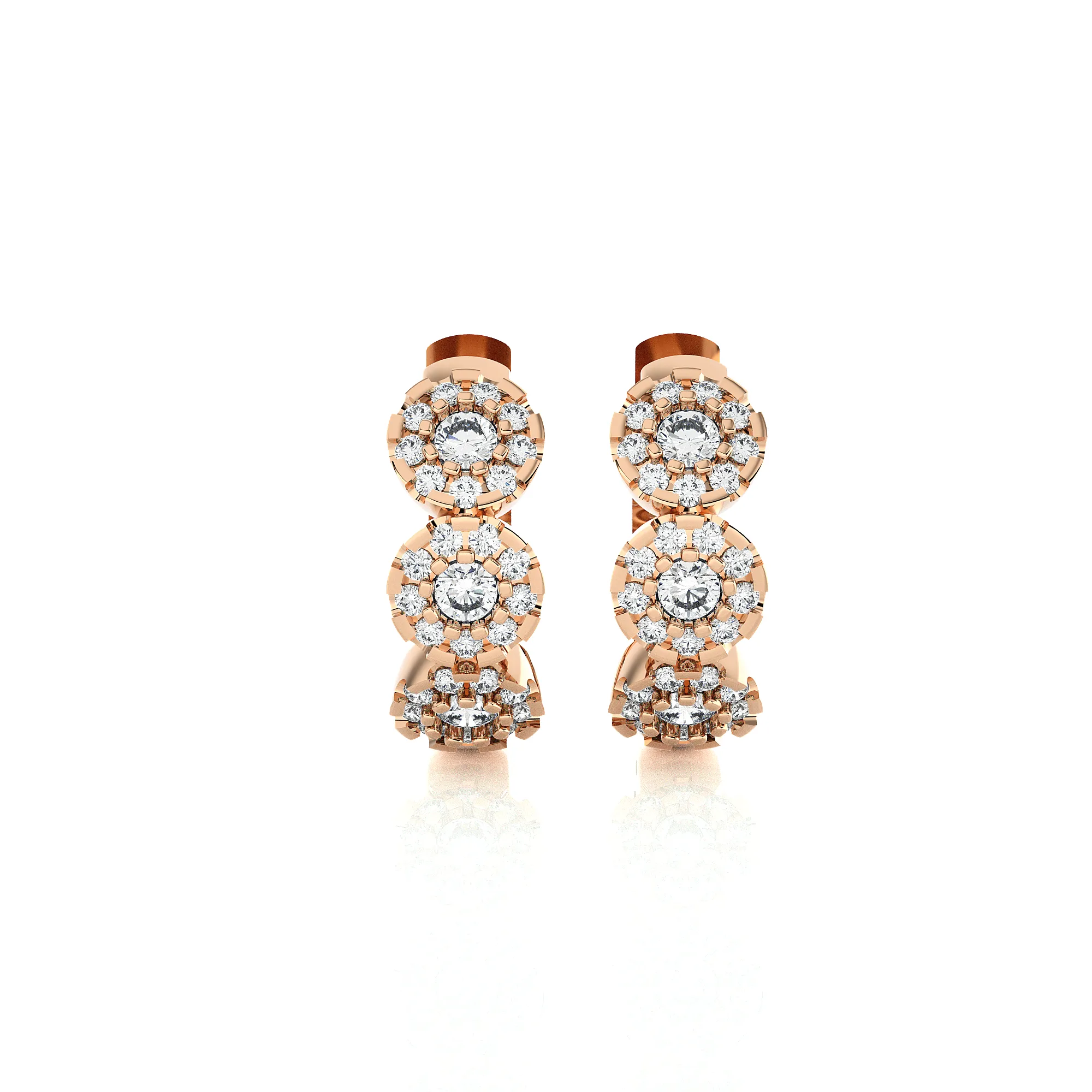 1/2 ctw Round Lab Grown Diamond Huggie Hoop Earrings