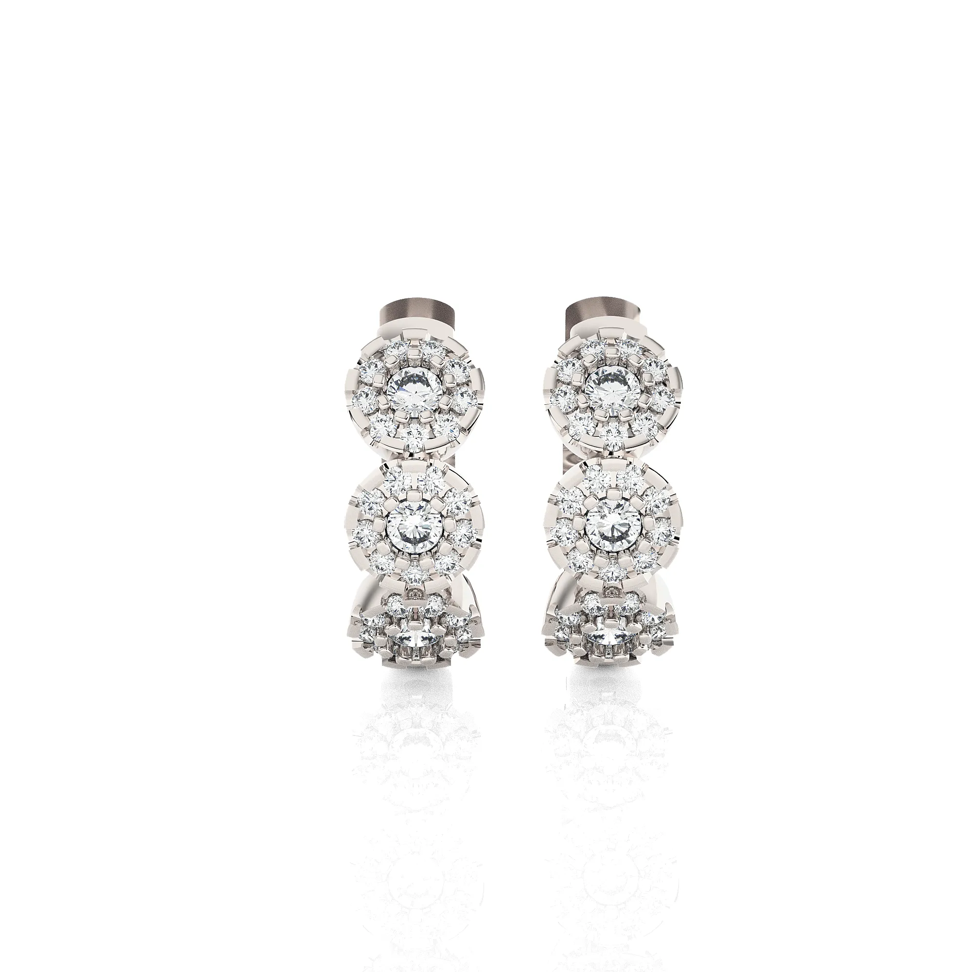 1/2 ctw Round Lab Grown Diamond Huggie Hoop Earrings