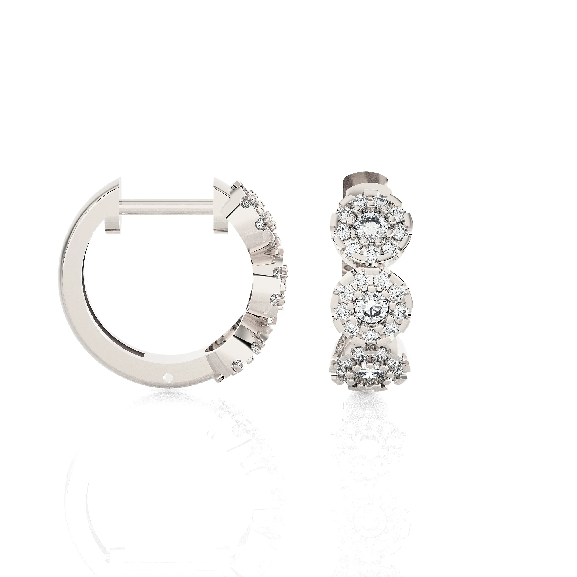 1/2 ctw Round Lab Grown Diamond Huggie Hoop Earrings