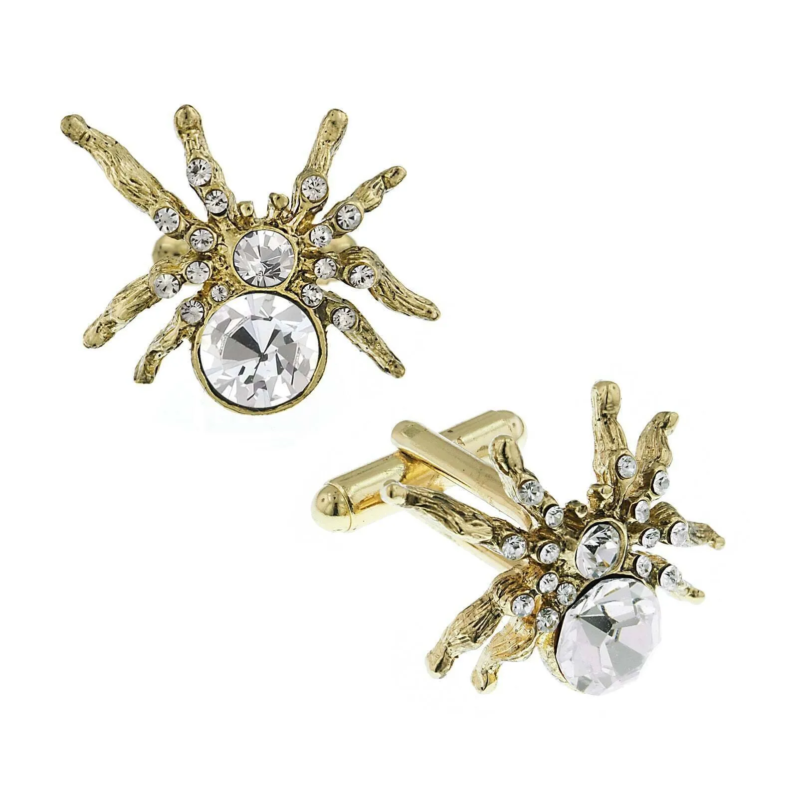 1928 Jewelry Arachnid Spider Crystal Cufflinks