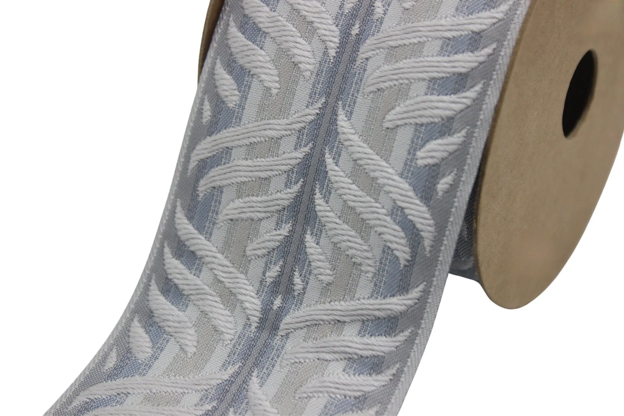 2.67" Leaf Trim Tape, Upholstery Trim, Fabric Trimmings, Drapery Banding Trim Tape, Jacquard Ribbon, curtain trim ideas 214 V3