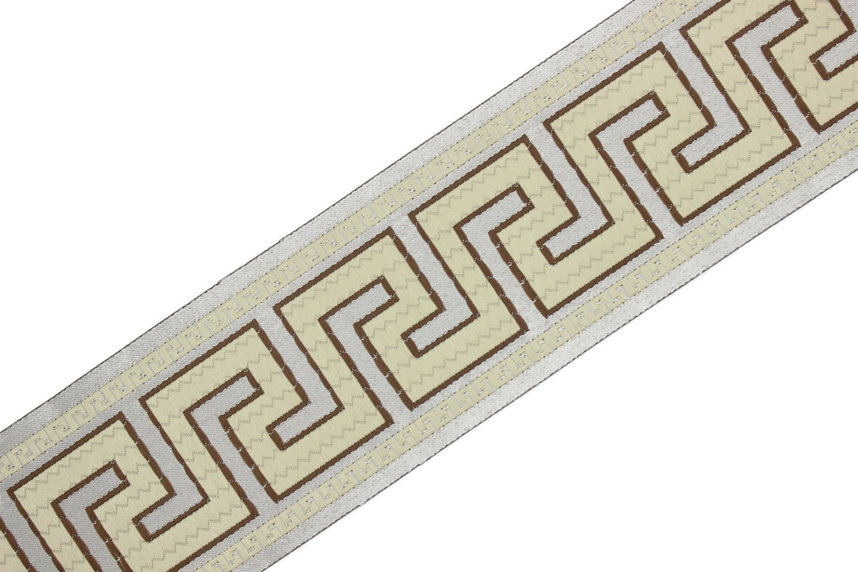 2.75" Greek Key Embroidered Drapery Trims, 70mm Jacquard Trims, Sewing Trim, Curtain trims, Jacquard Ribbons, Drapery Banding 70005 C11