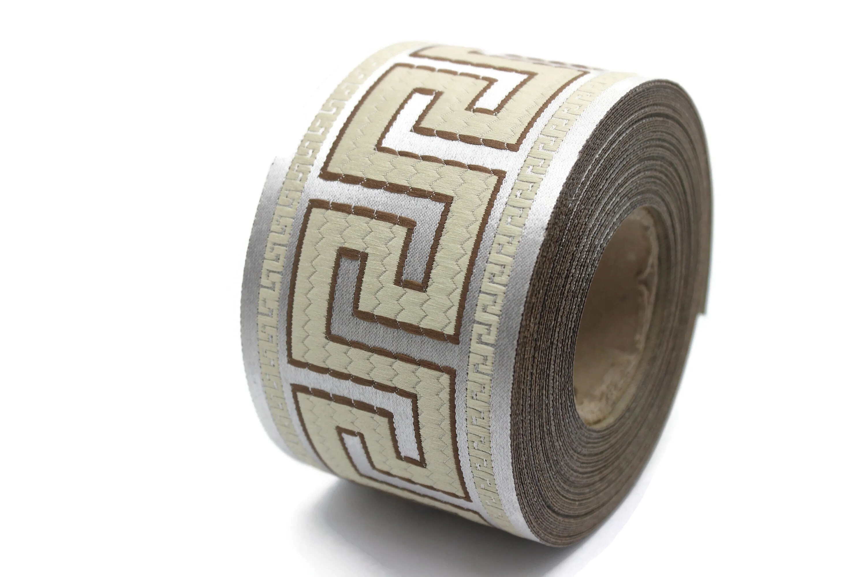 2.75" Greek Key Embroidered Drapery Trims, 70mm Jacquard Trims, Sewing Trim, Curtain trims, Jacquard Ribbons, Drapery Banding 70005 C11