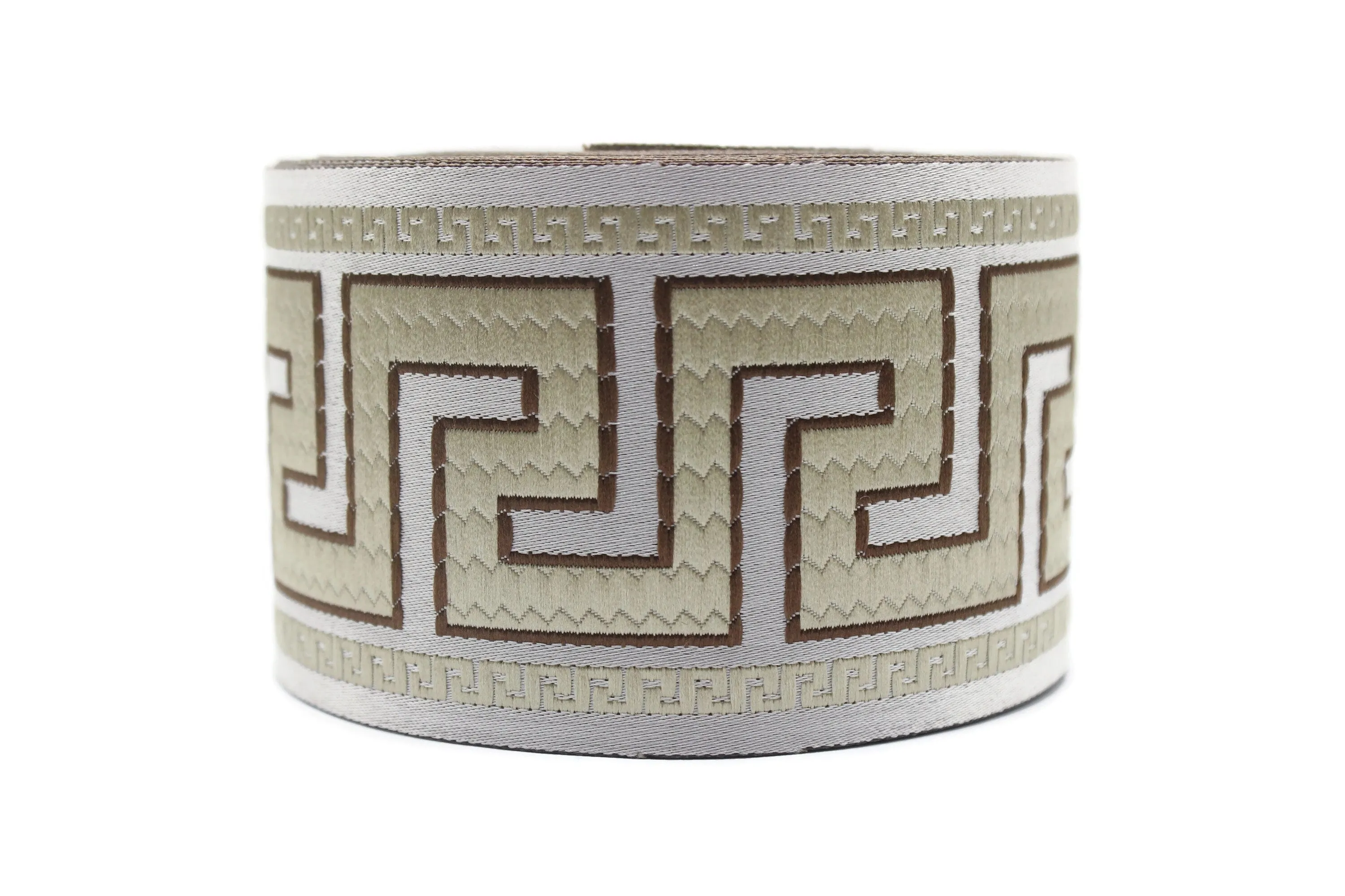 2.75" Greek Key Embroidered Drapery Trims, 70mm Jacquard Trims, Sewing Trim, Curtain trims, Jacquard Ribbons, Drapery Banding 70005 C11