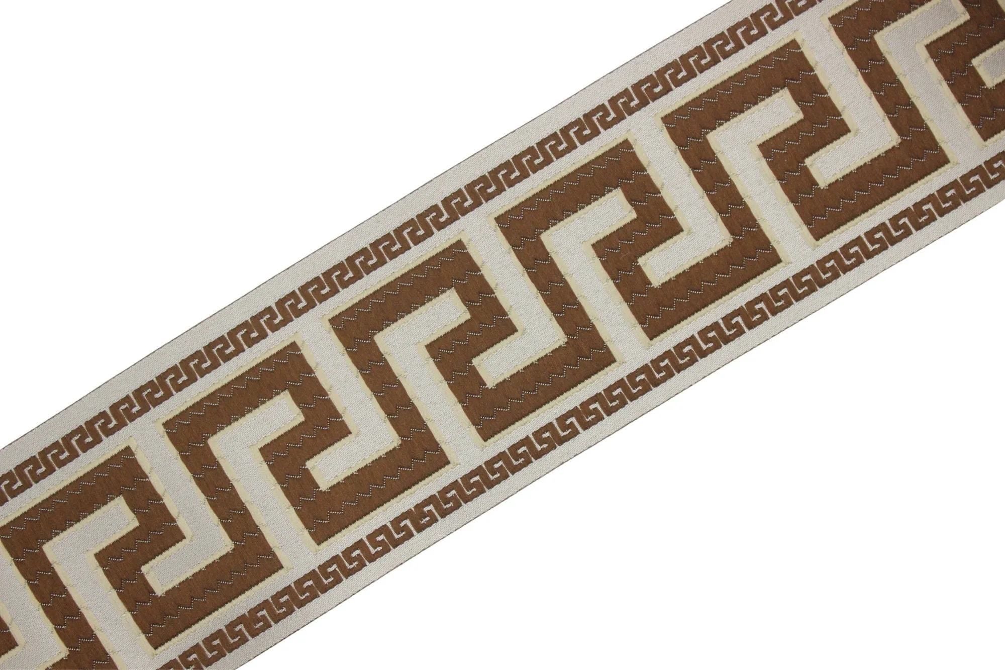 2.75" Greek Key Embroidered Drapery Trims, 70mm Jacquard Trims, Sewing Trim, Curtain trims, Jacquard Ribbons, Drapery Banding 70005 C12