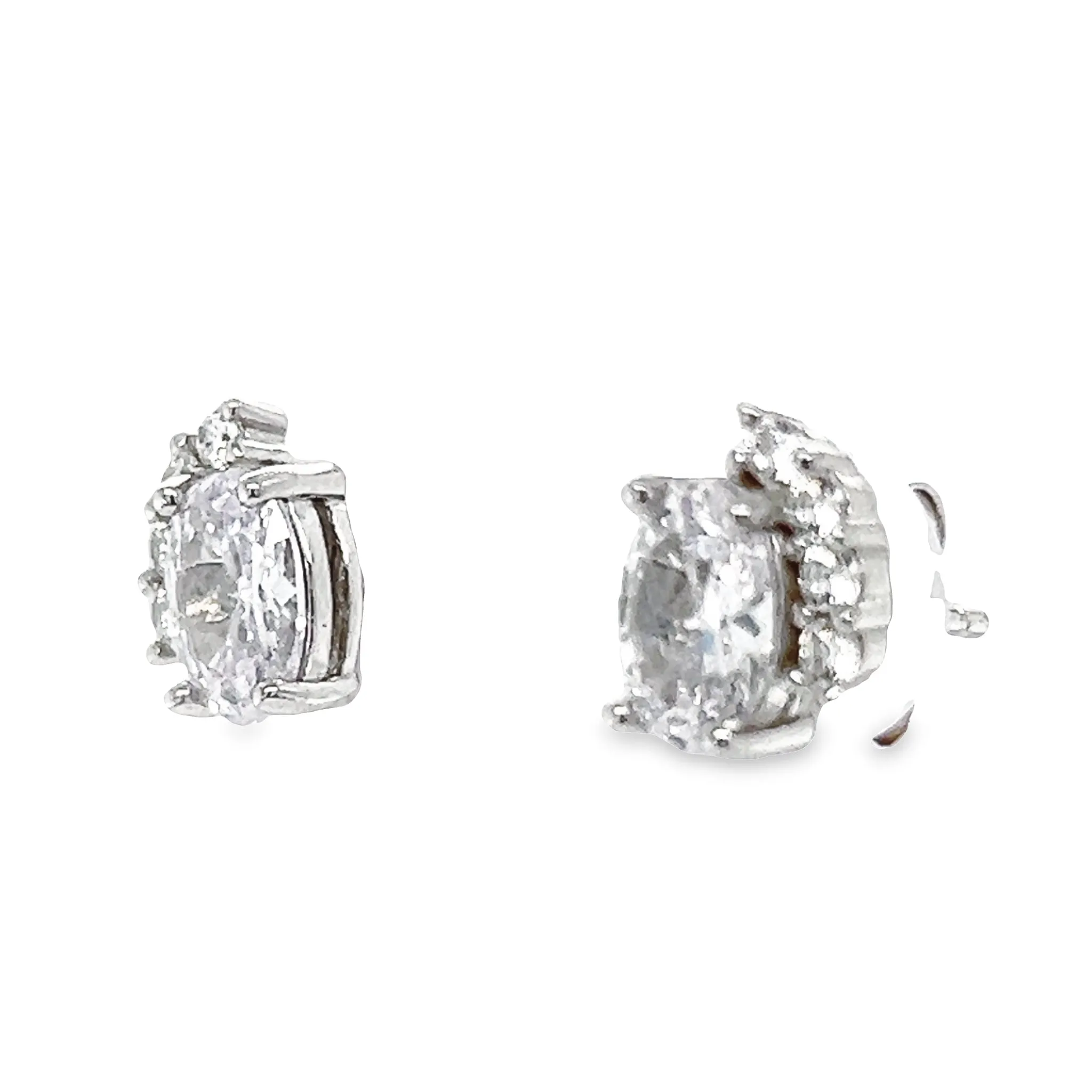 A781 CZ Stone Post Earrings