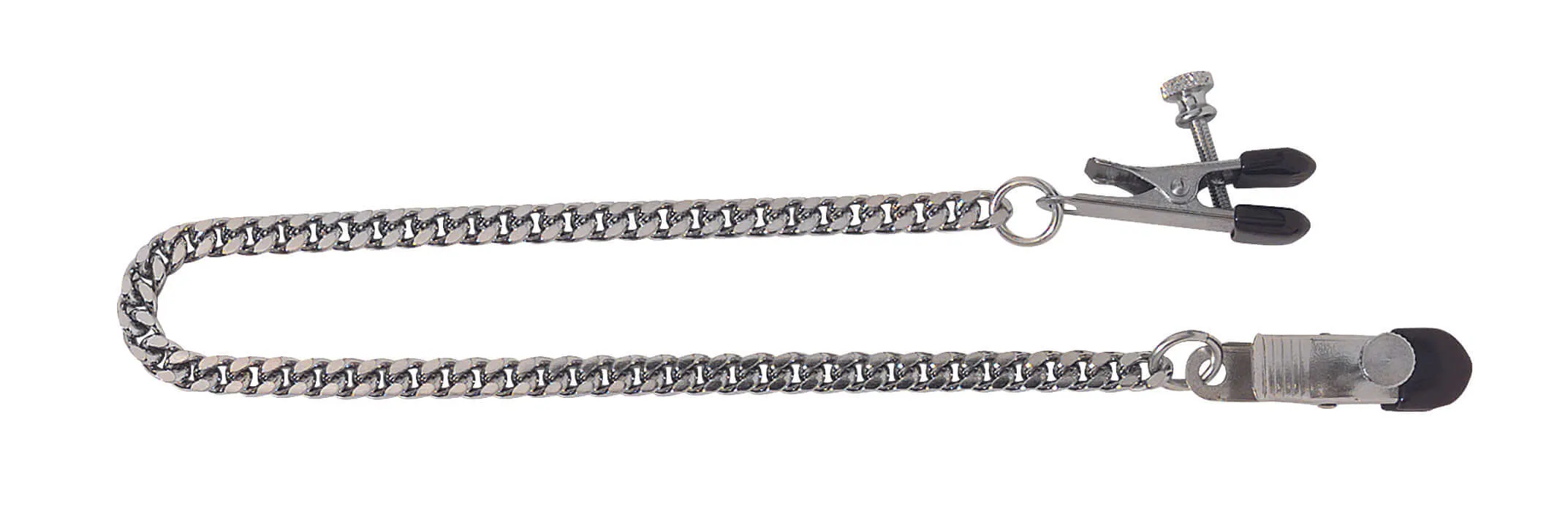 Adjustable Nipple Clamps with Broad Tip and Jewel Chain - Versatile Pressure and Sensation Control