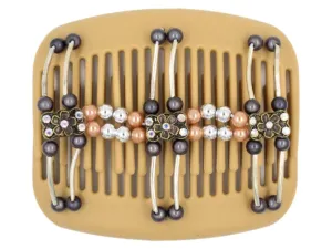 African Butterfly Hair Comb - Flowers Blonde 38