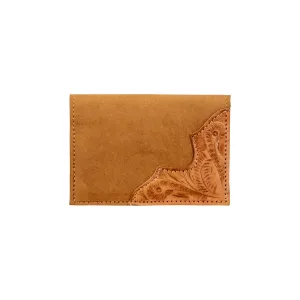 American West Womens Classic Travel Natural Tan Leather Passport Case