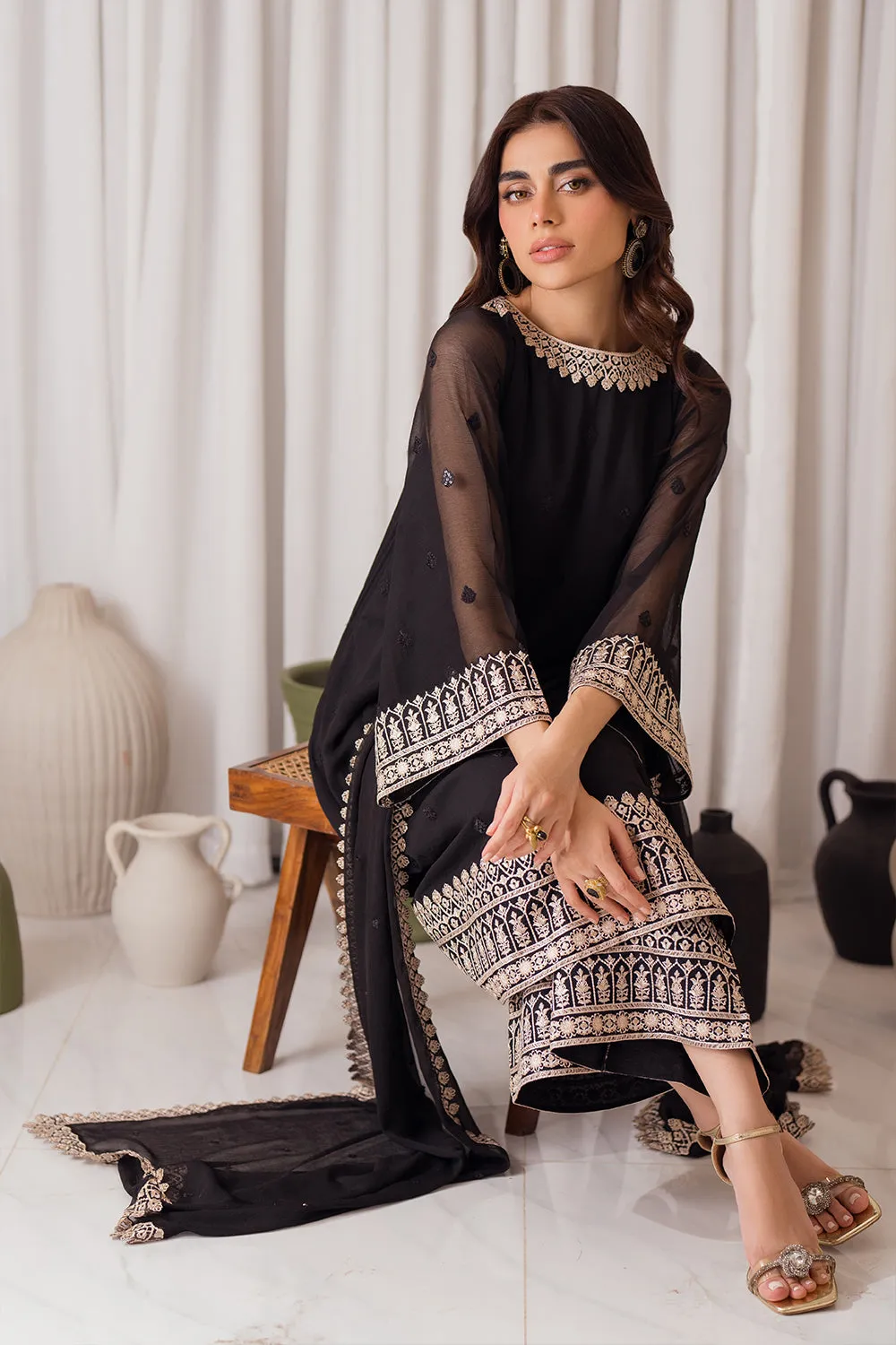 Azure Ensembles Luxury Chiffon Formals – Midnight Elegance