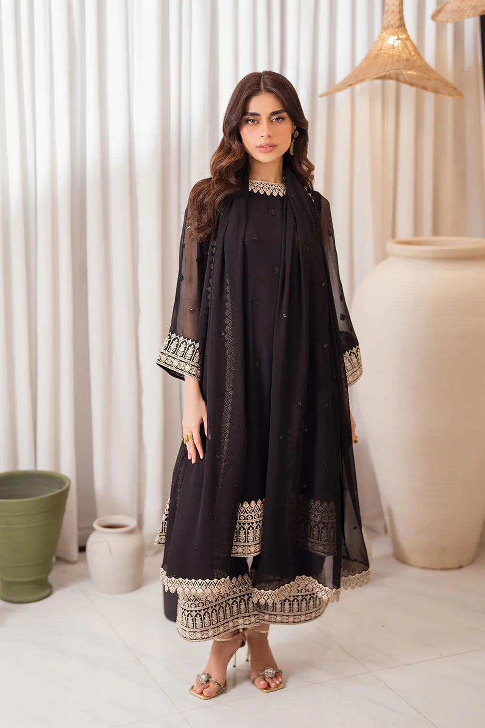 Azure Ensembles Luxury Chiffon Formals – Midnight Elegance