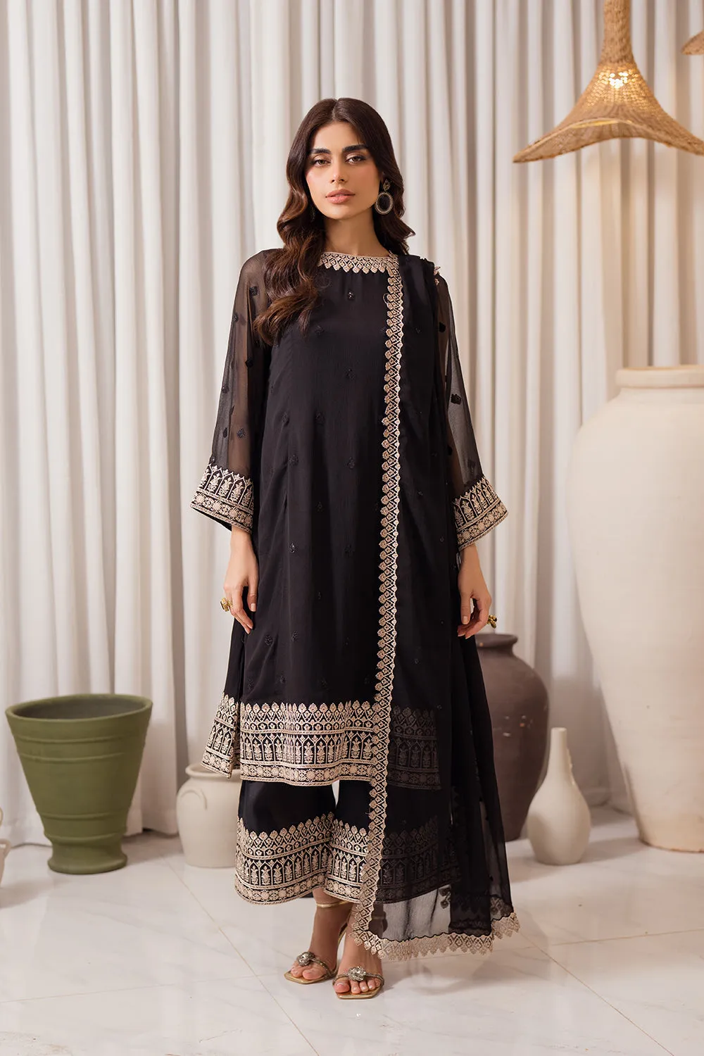 Azure Ensembles Luxury Chiffon Formals – Midnight Elegance