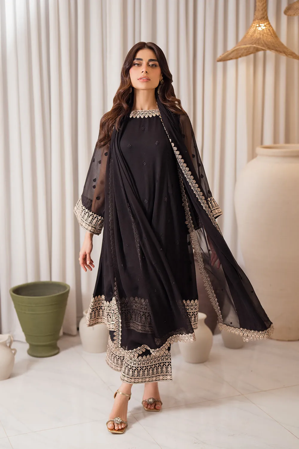 Azure Ensembles Luxury Chiffon Formals – Midnight Elegance