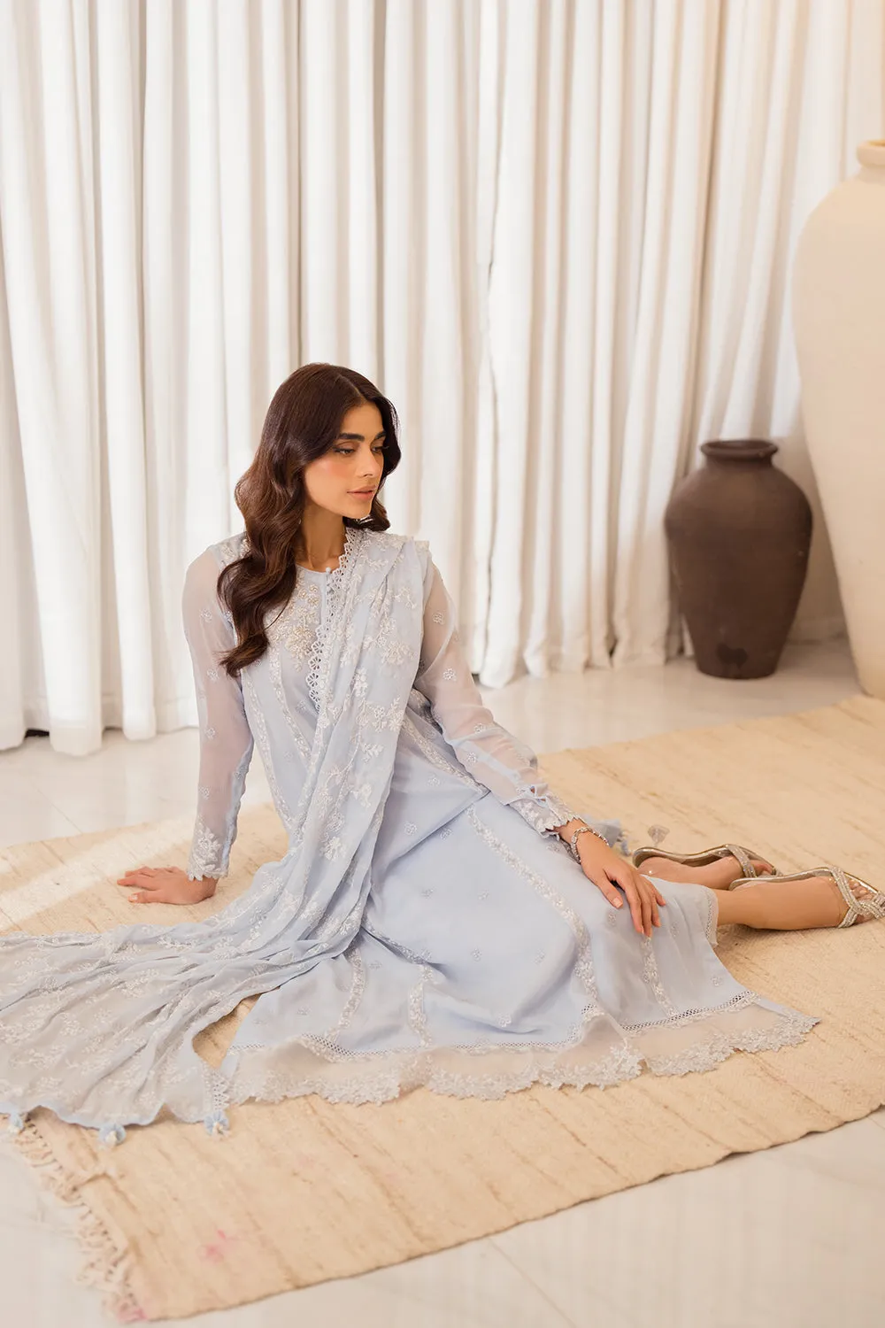 Azure Ensembles Luxury Chiffon Formals – Sky Serenity