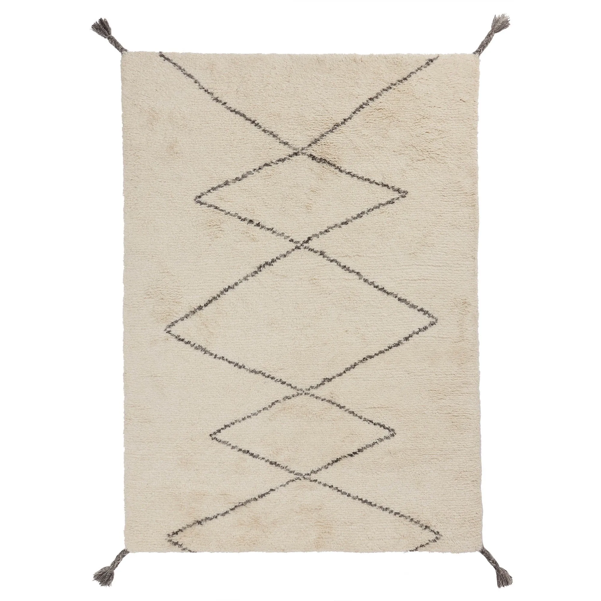 Beni Rug [Natural white & Charcoal melange]