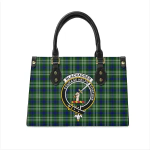 Blackadder Tartan Leather Bag with Family Crest