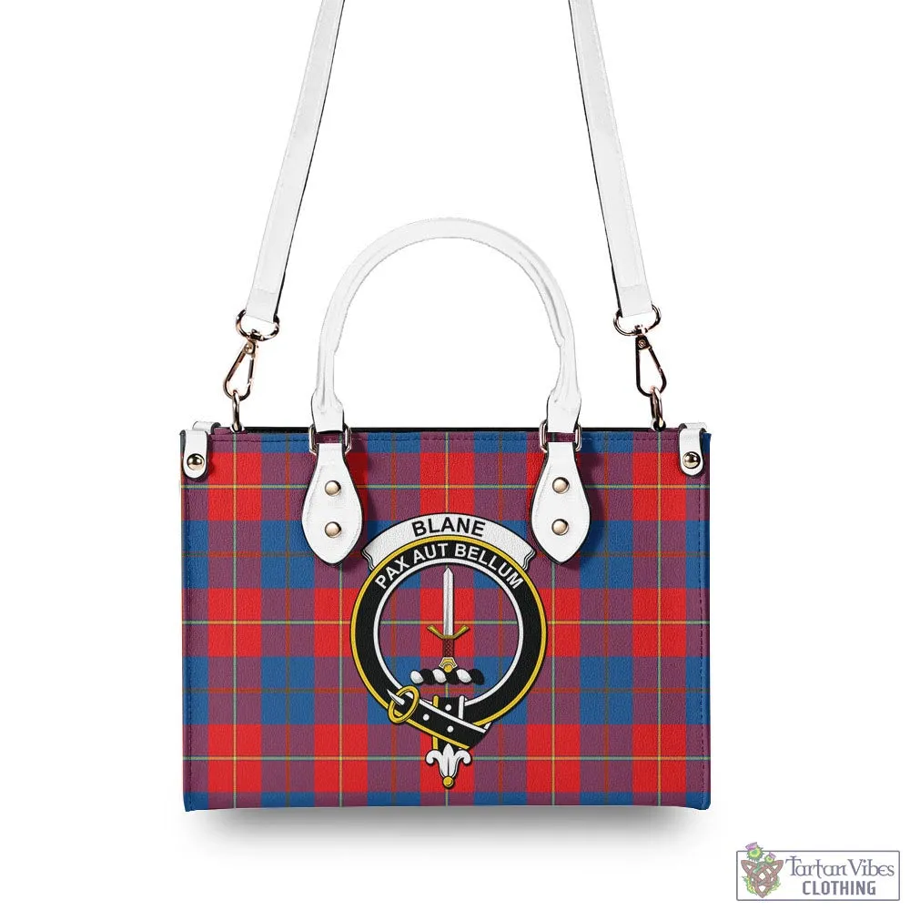 Blane Tartan Luxury Leather Handbags with Family Crest