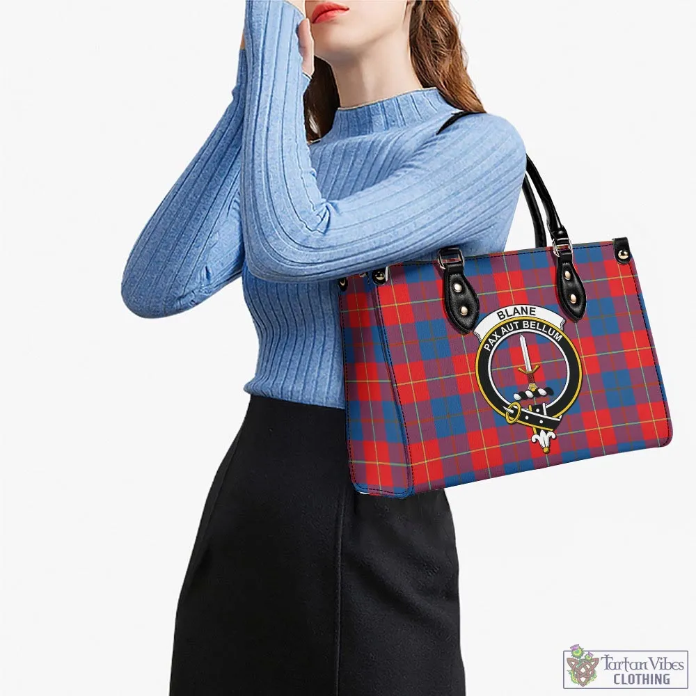 Blane Tartan Luxury Leather Handbags with Family Crest