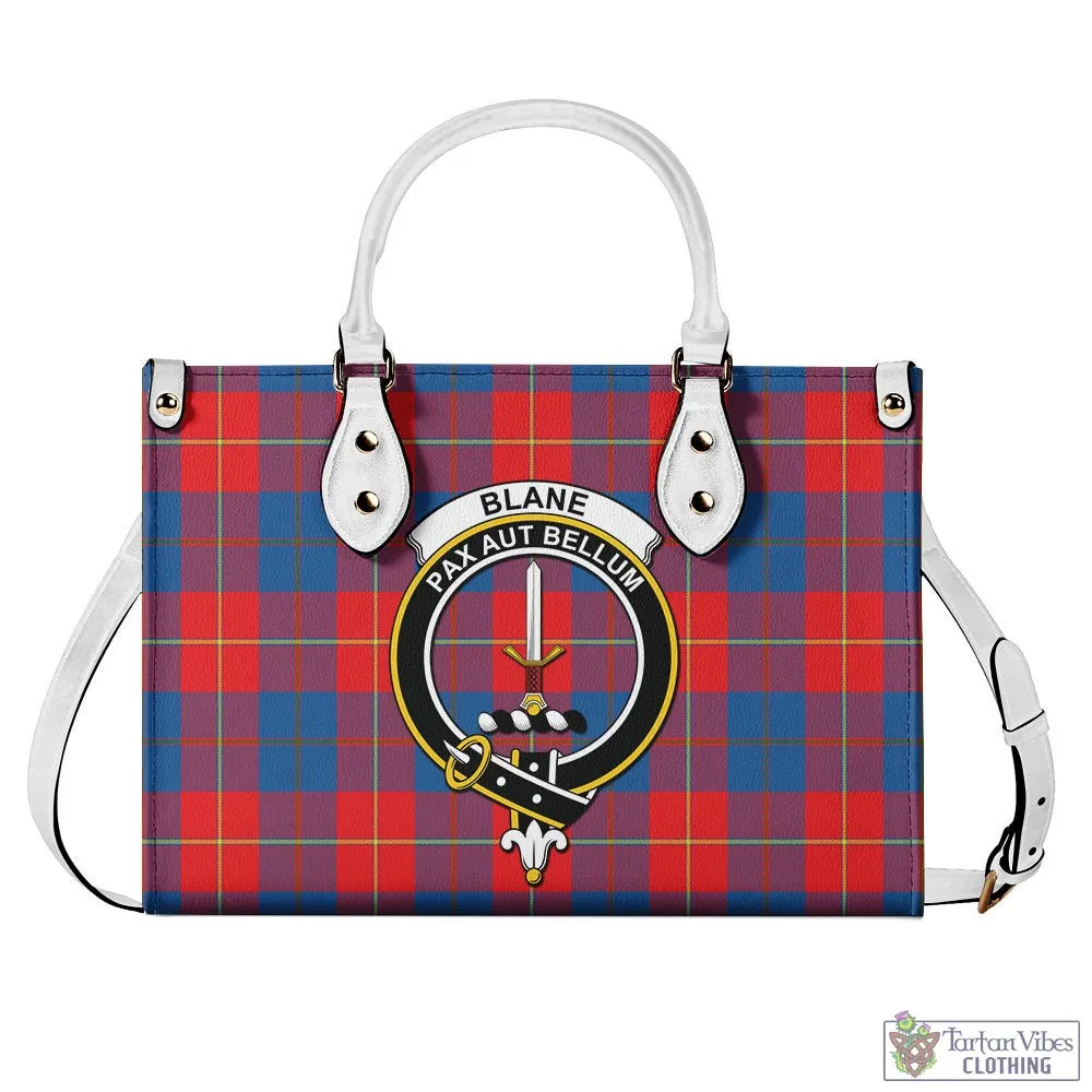 Blane Tartan Luxury Leather Handbags with Family Crest