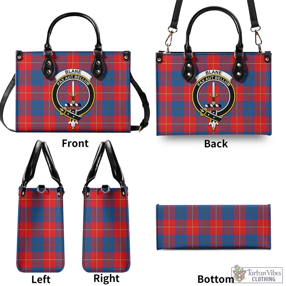 Blane Tartan Luxury Leather Handbags with Family Crest