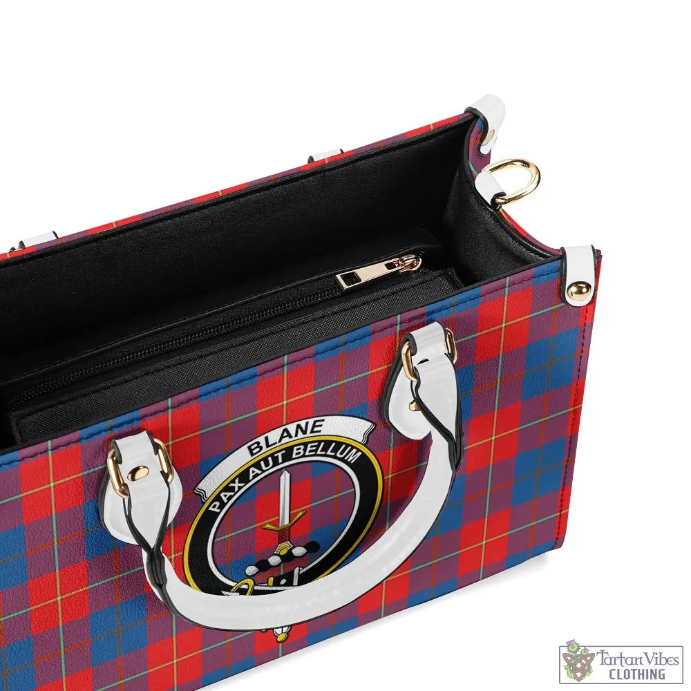 Blane Tartan Luxury Leather Handbags with Family Crest