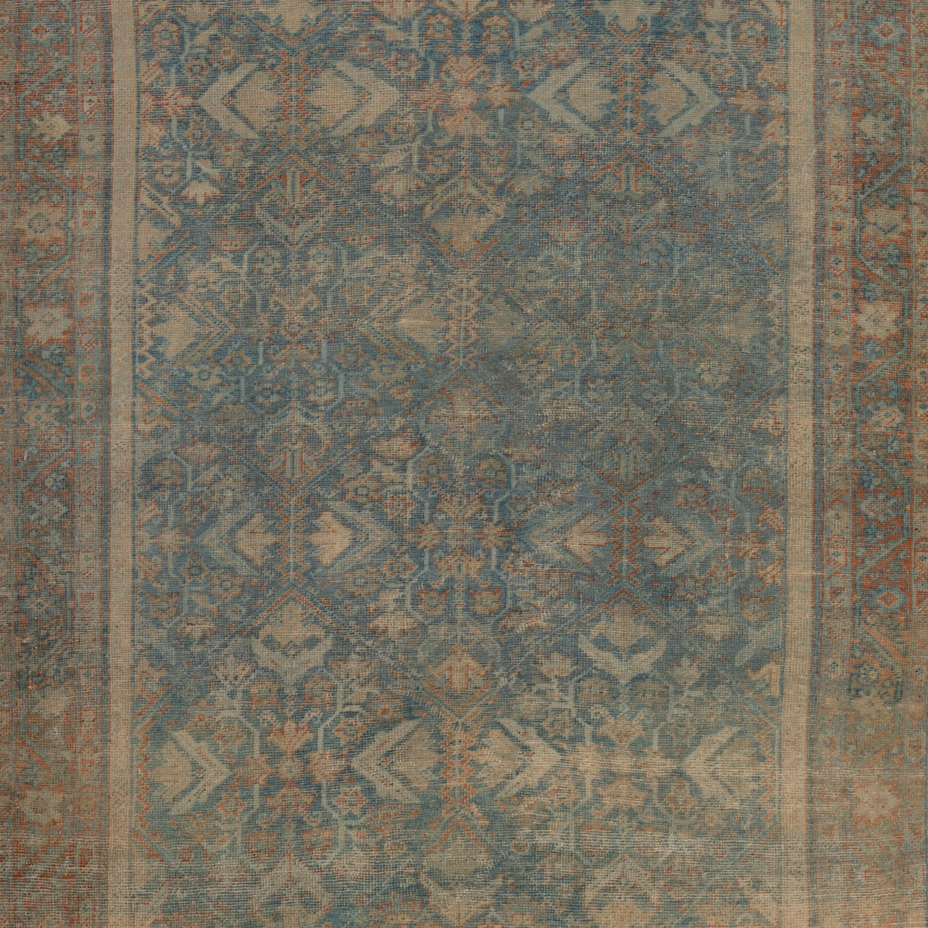 Blue Sultanabad Vintage Wool Rug - 4' x 6'4"