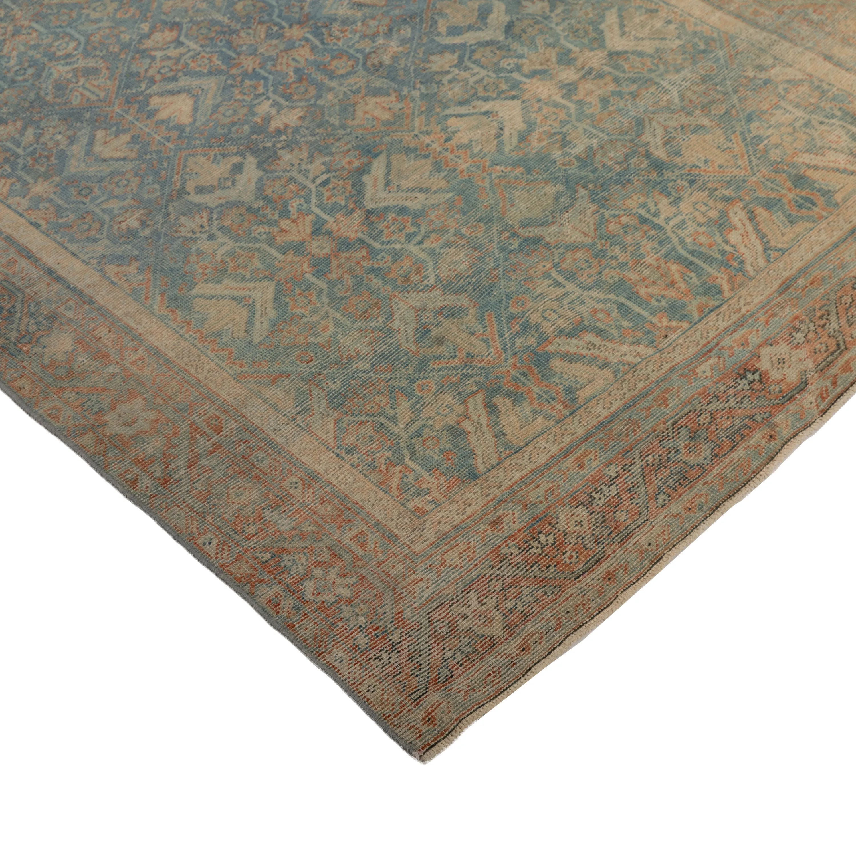 Blue Sultanabad Vintage Wool Rug - 4' x 6'4"