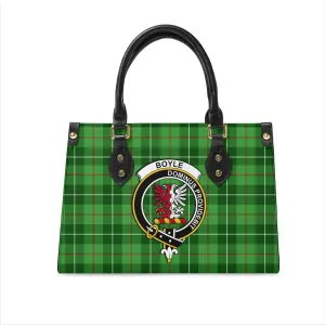 Boyle Tartan Leather Bag with Family Crest