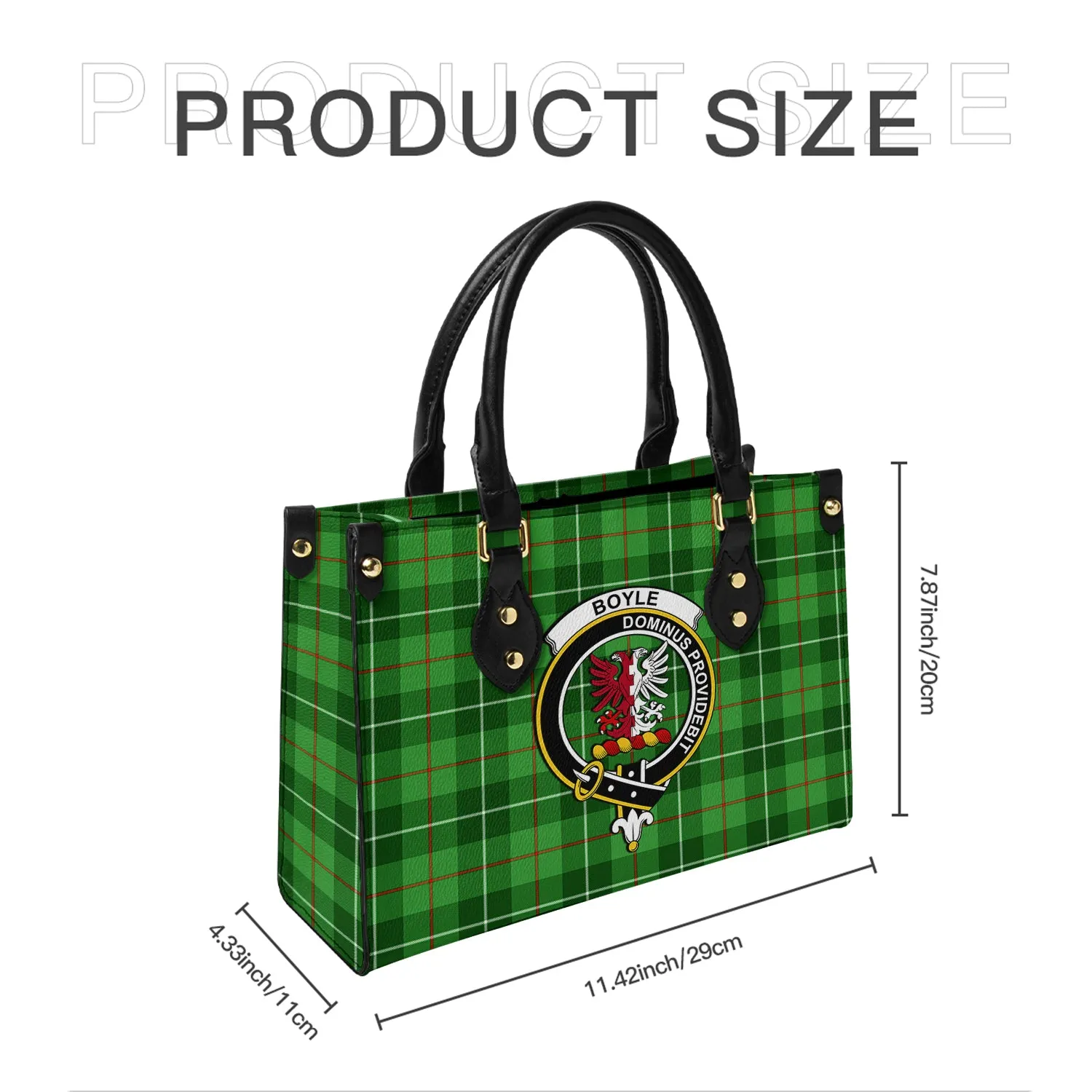 Boyle Tartan Leather Bag with Family Crest