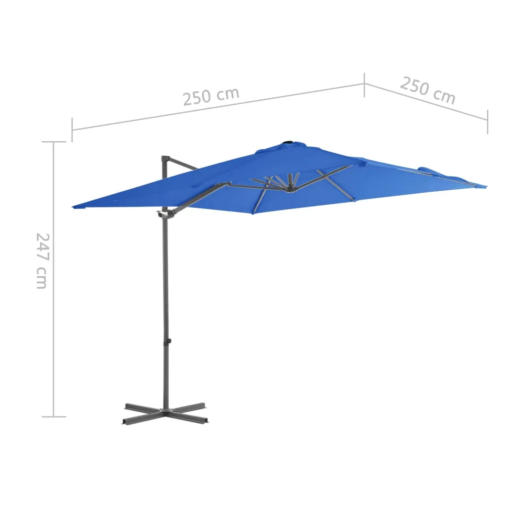 Cantilever Umbrella with Steel Pole Azure Blue 250x250 cm