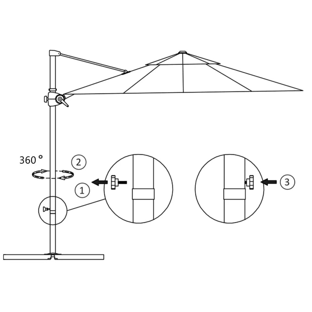 Cantilever Umbrella with Steel Pole Azure Blue 250x250 cm