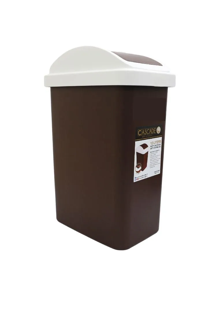 Cascade Matte Waste Bin with Swing Lid