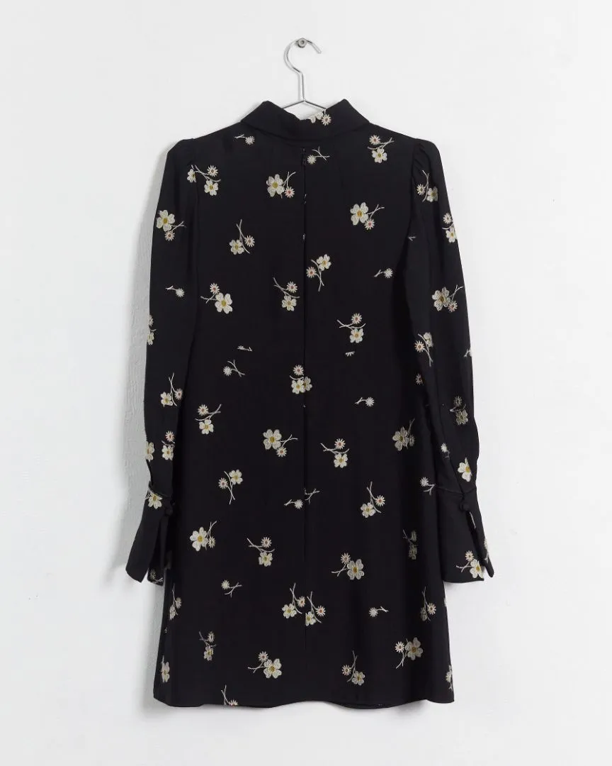 Chloé 2015 floral embroidered shift dress, black, 10