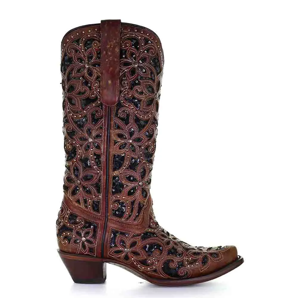 Corral Tan and Black Leather Boots