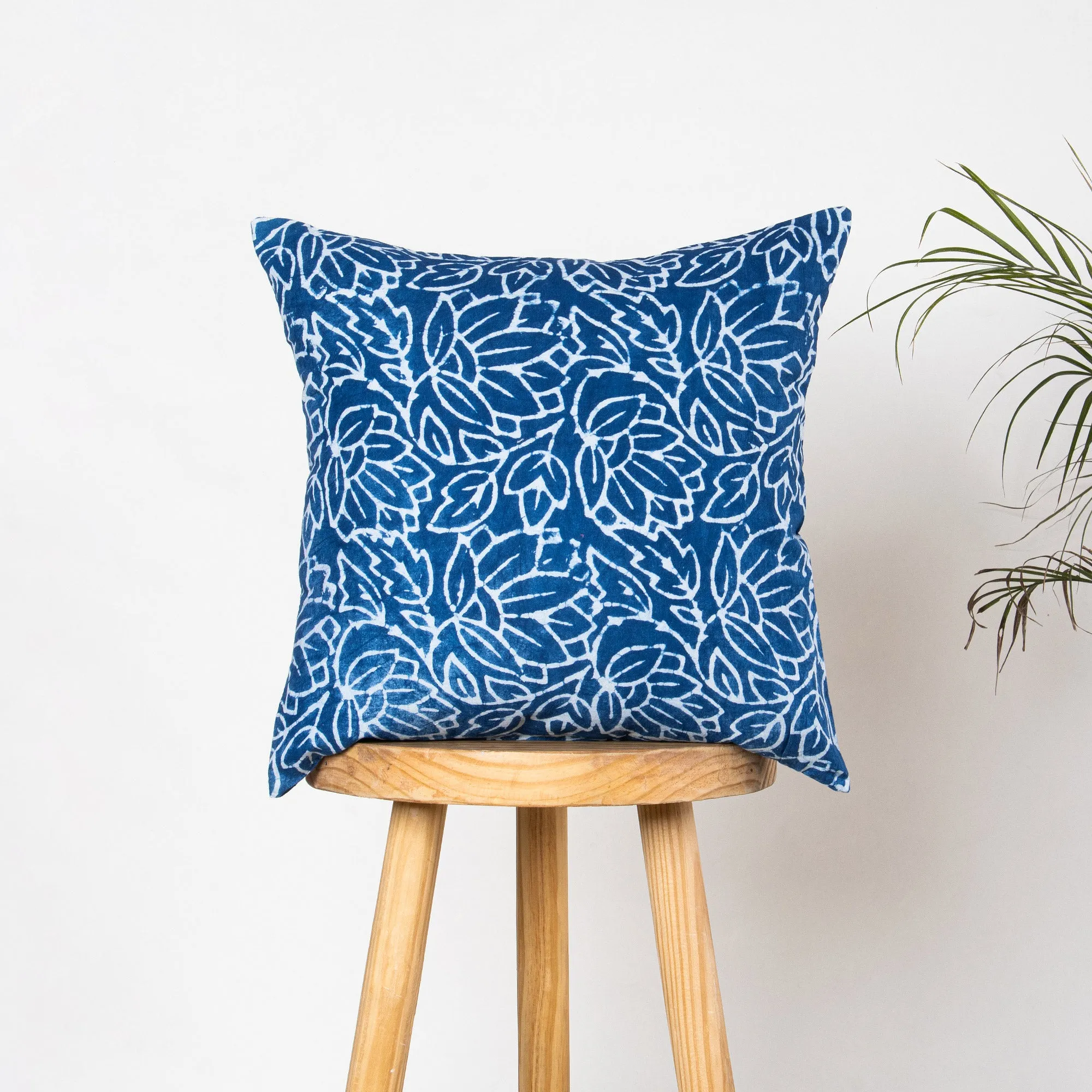 Cushion Covers Hand Block Indigo Blue Floral Print