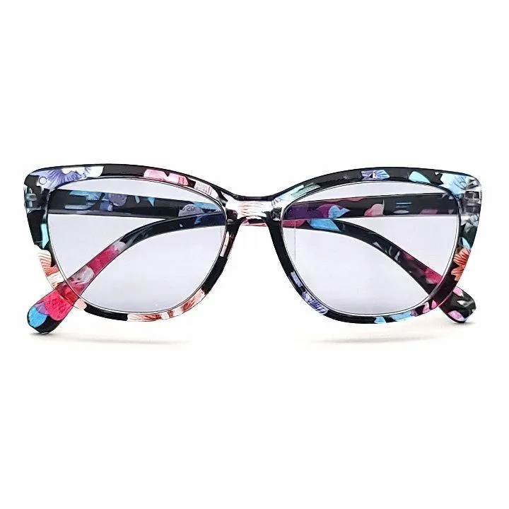 Dolly Colorful Cateye Reading Sunglasses with Fully Magnified lenses in Solid and Floral Prints