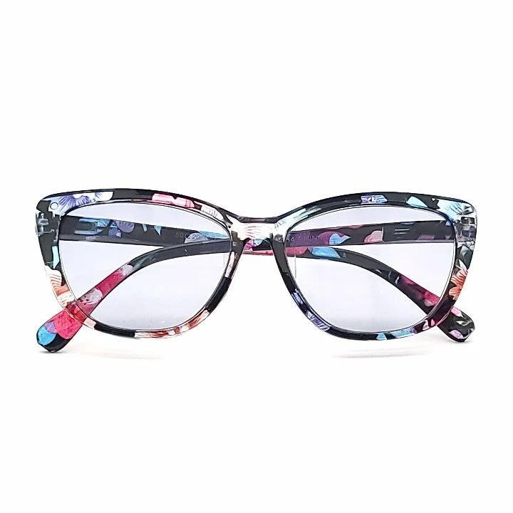 Dolly Colorful Cateye Reading Sunglasses with Fully Magnified lenses in Solid and Floral Prints