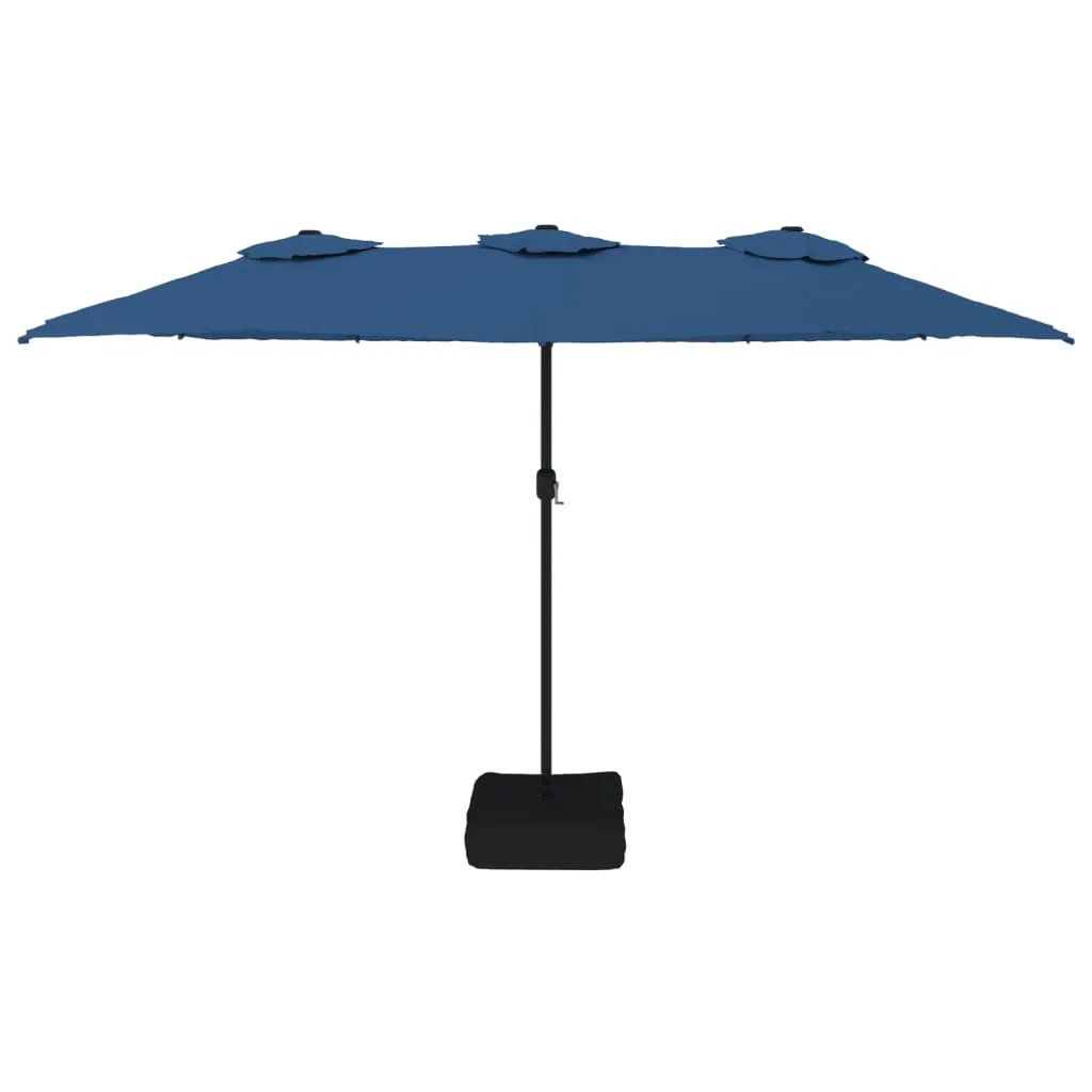 Double-Head Garden Parasol Azure Blue 449x245 cm