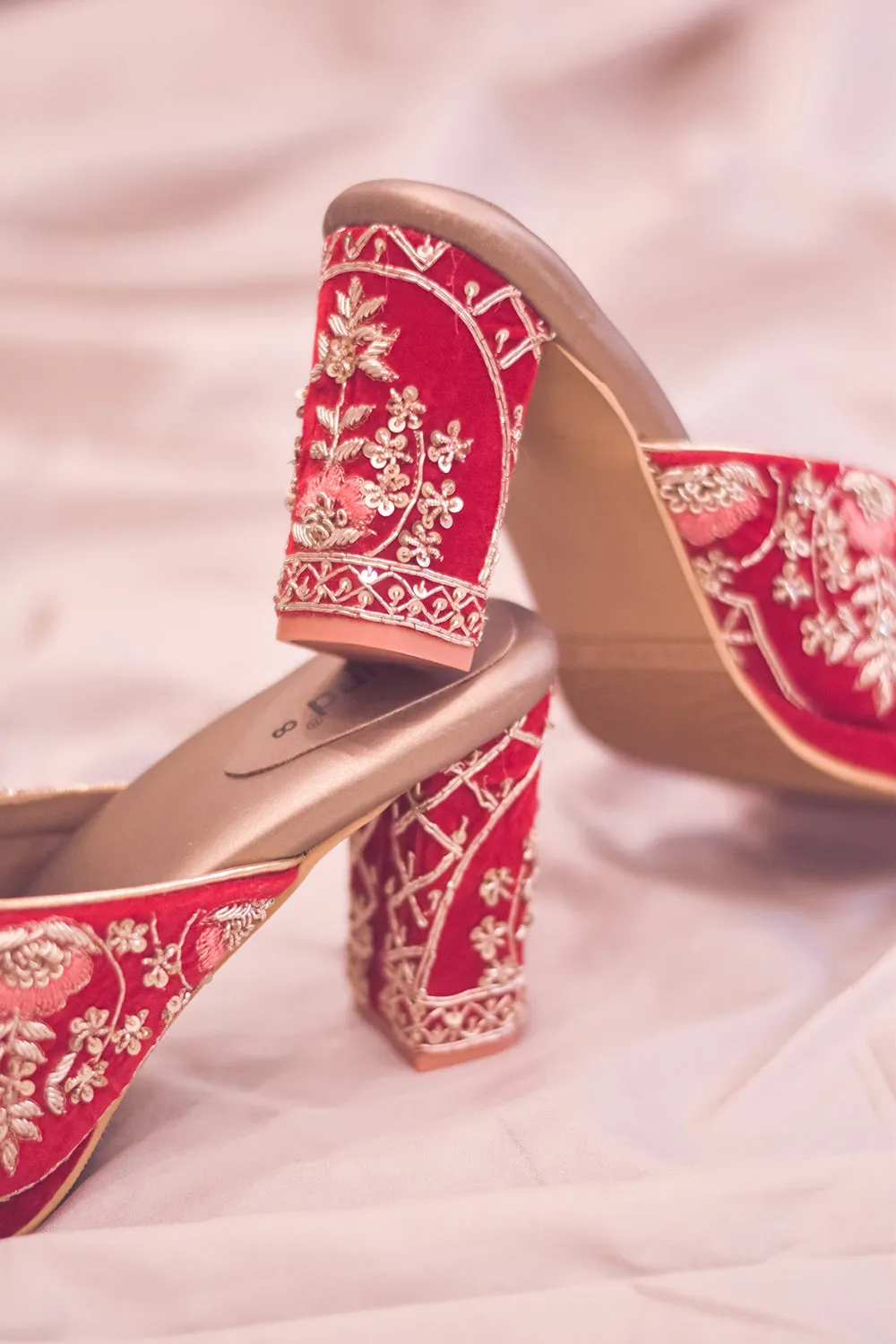 Embroidered Red Heels