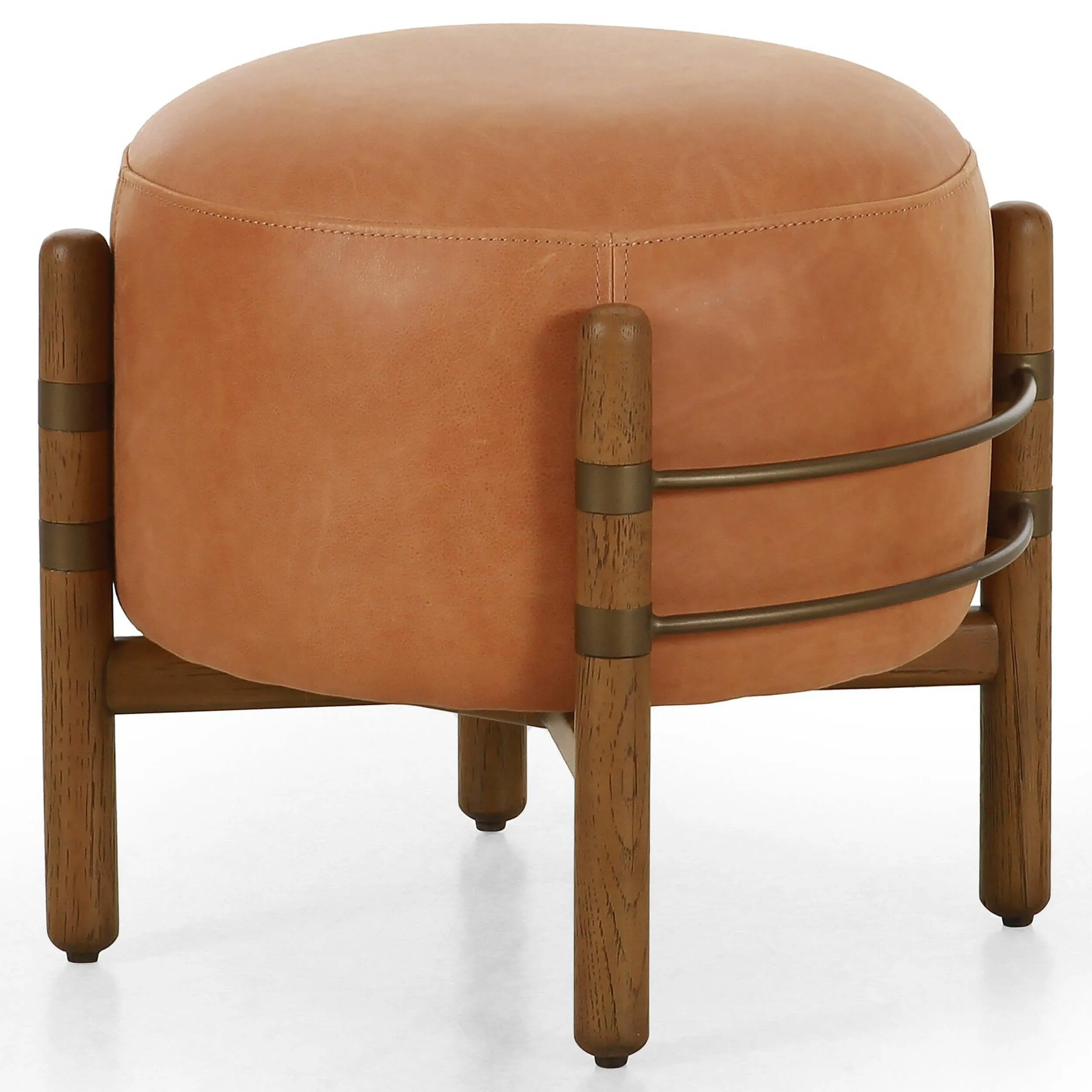 Enfield Leather Ottoman, Palermo Cognac