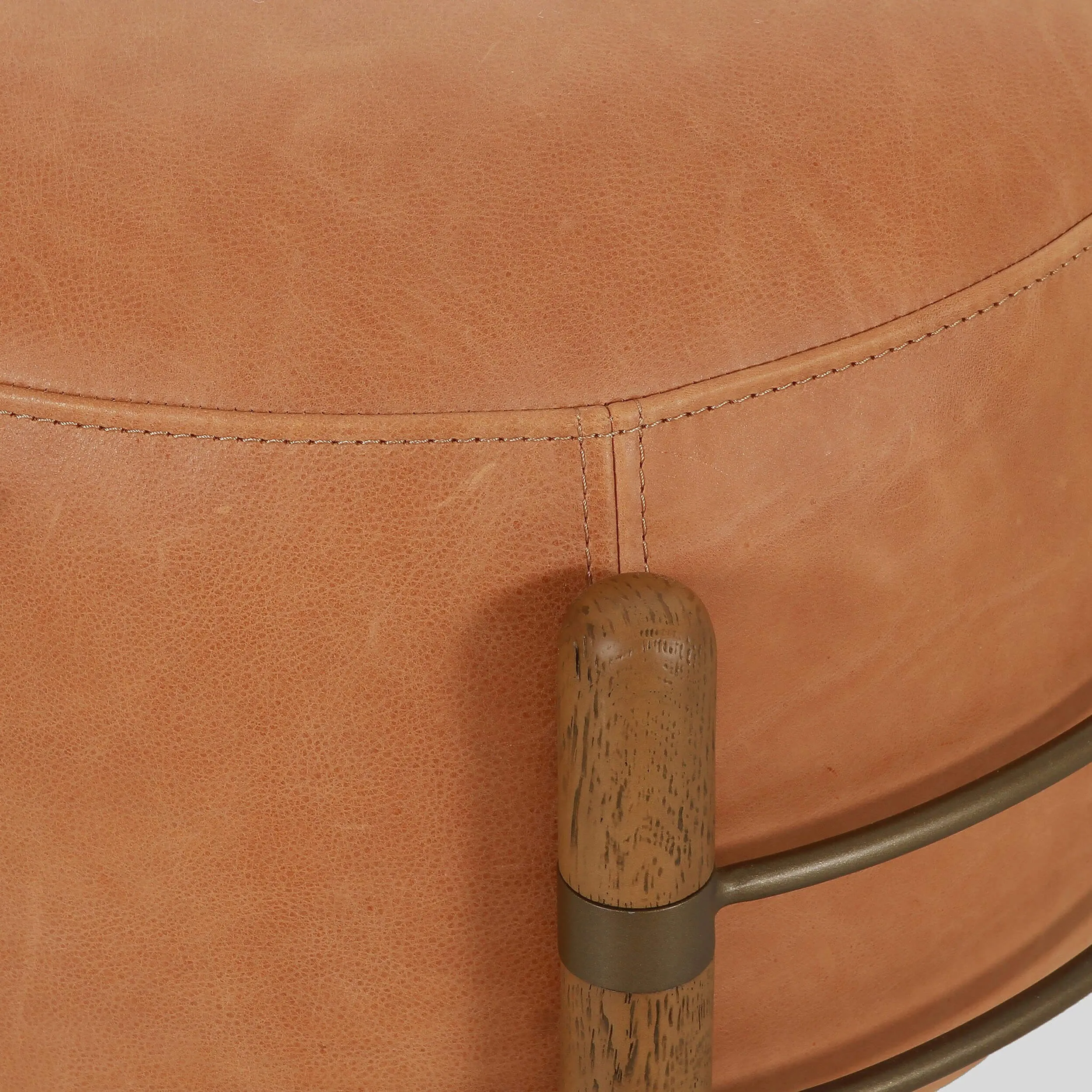 Enfield Leather Ottoman, Palermo Cognac