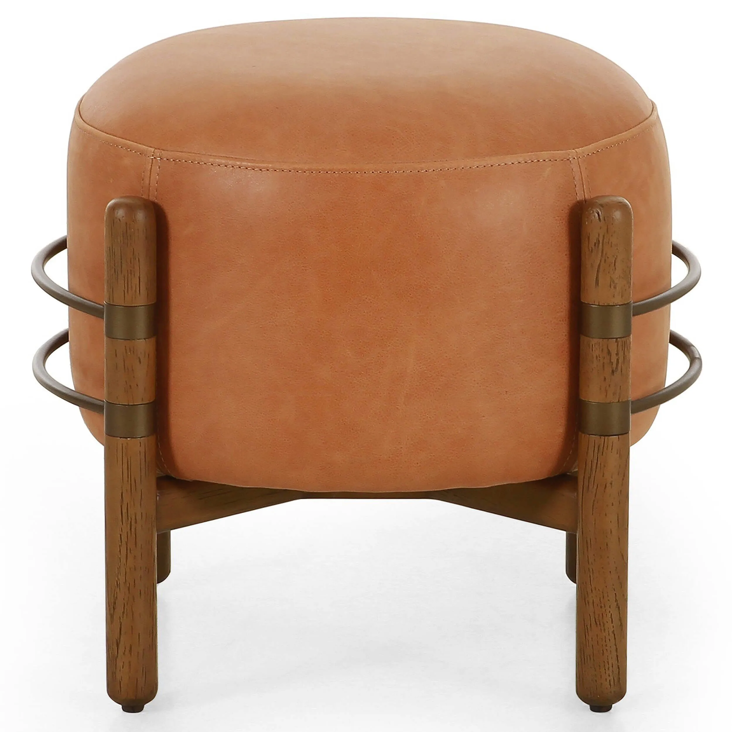 Enfield Leather Ottoman, Palermo Cognac