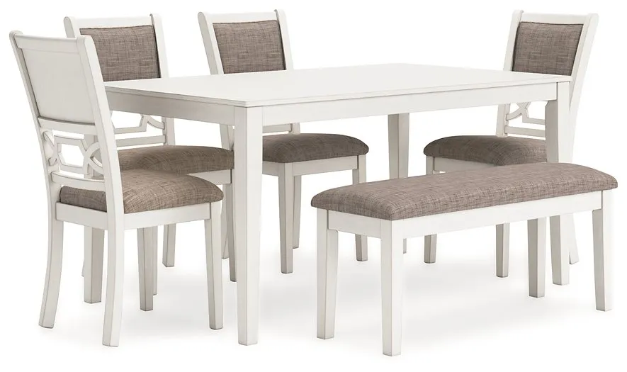 Erinberg Dining Table and 4 Chairs and Bench (Set of 6)