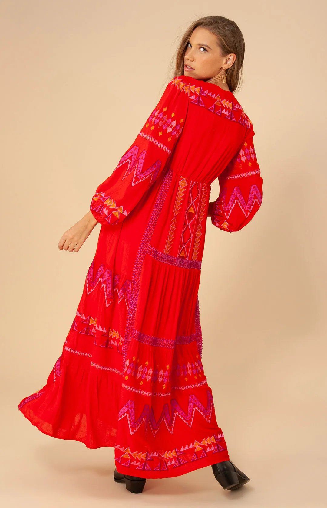 Fallin Embroidered Maxi Dress