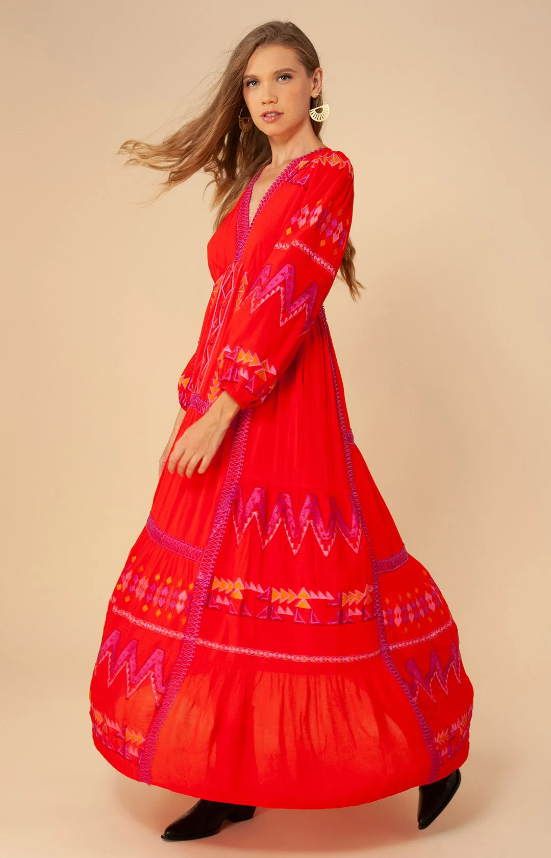 Fallin Embroidered Maxi Dress