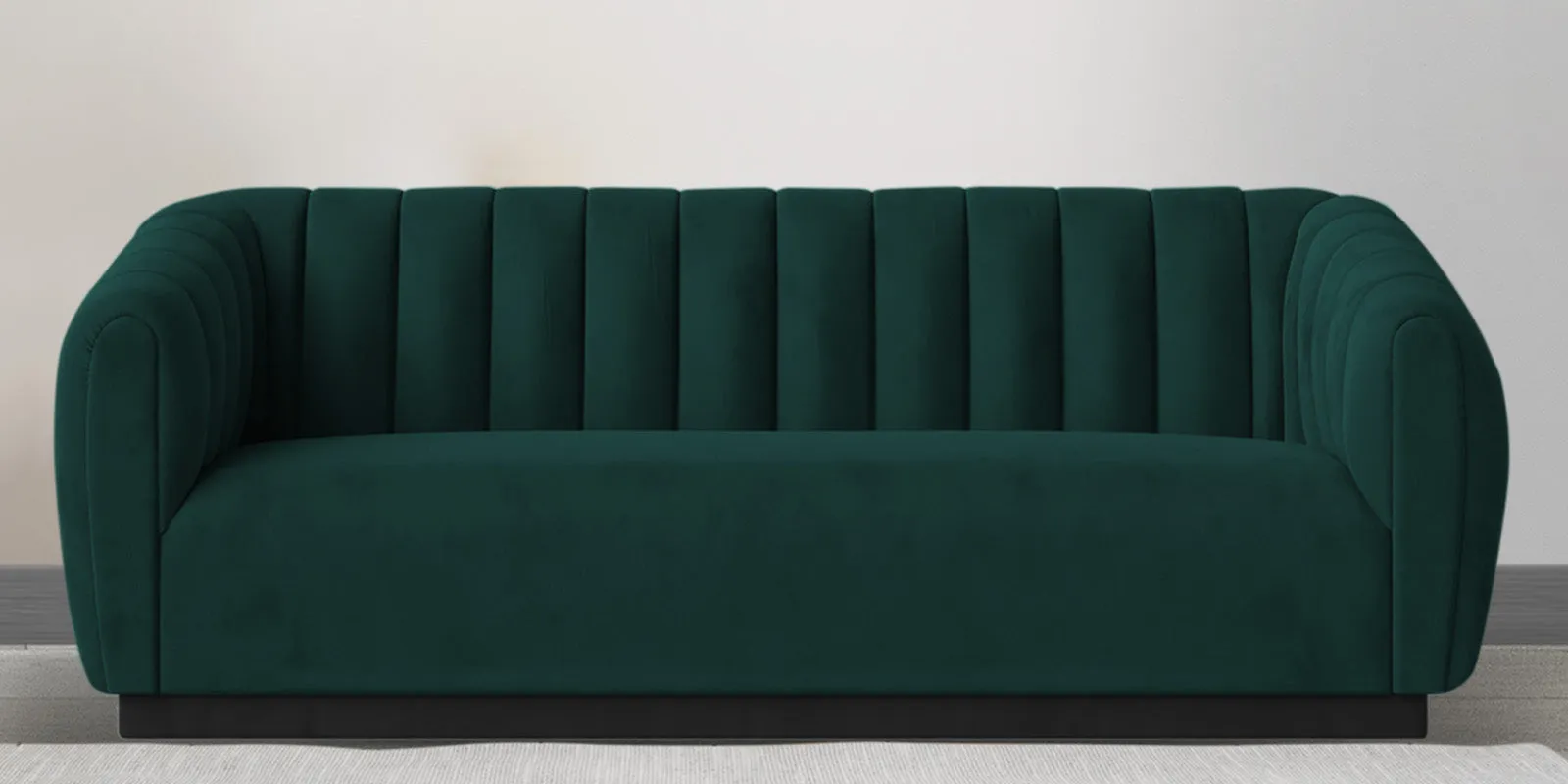 Ferry Velvet 3 Seater Sofa in Forest Green Colour