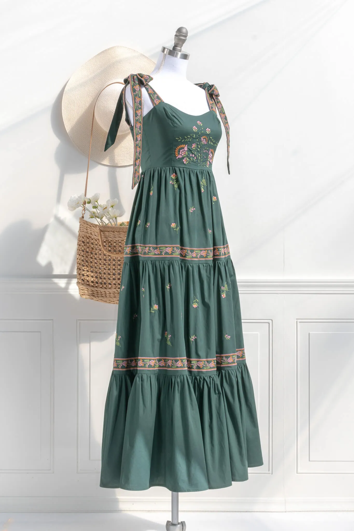 Folkflower Embroidered Maxi Dress