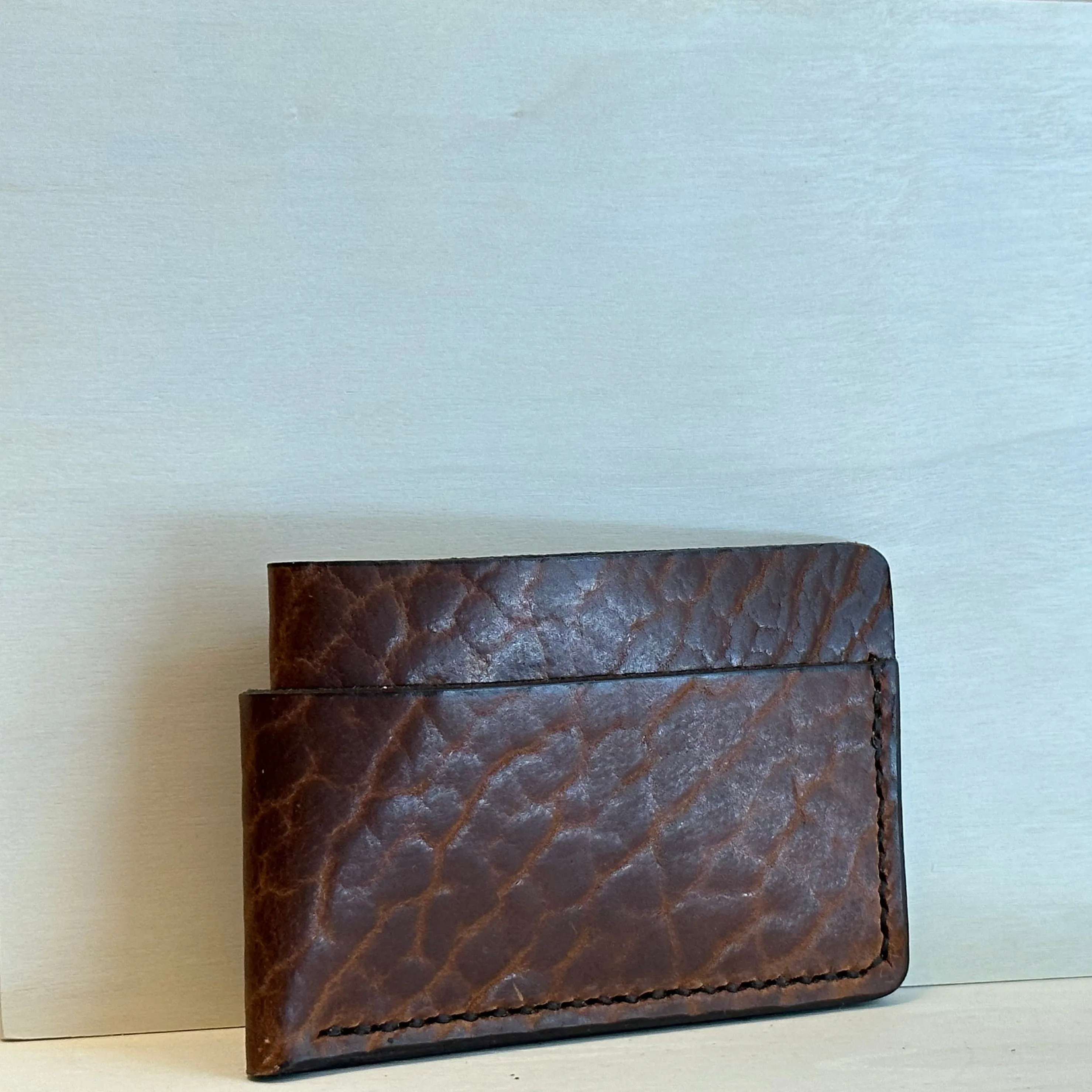 Glazed Bison Horizontal Leather Card Wallet