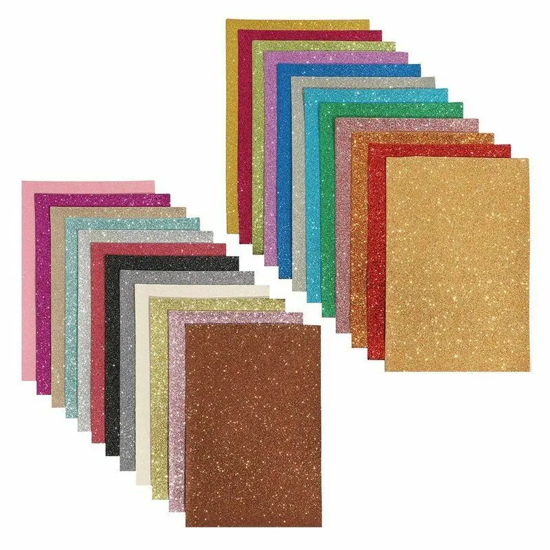 Glitter Faux PU Leather Fabric Sheets 6" x 9"